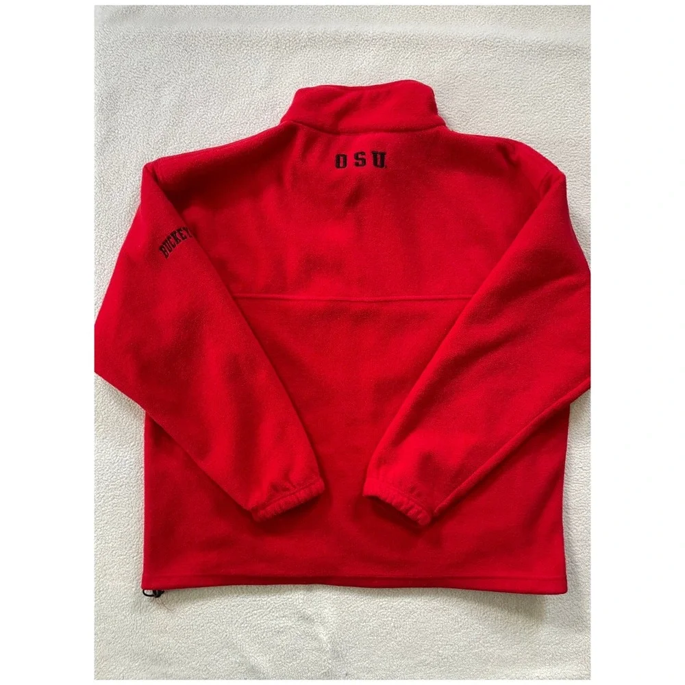 Vintage 90s Pro Player Mens XL Fleece Jacket Red Ohio State Buckeyes Full Zip